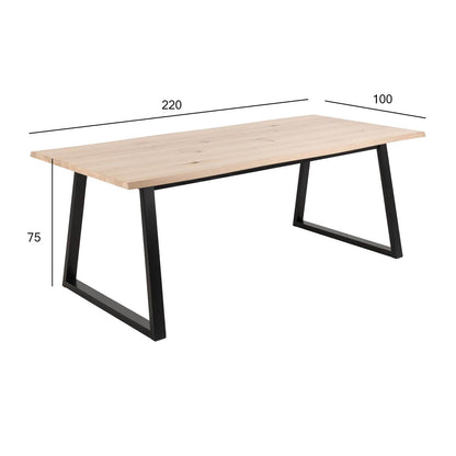 Kitchen Table Catania | size: Length: 100cm, Width: 220cm, Height: 75cm | color: Beige | image: 5 | variant: 1006505