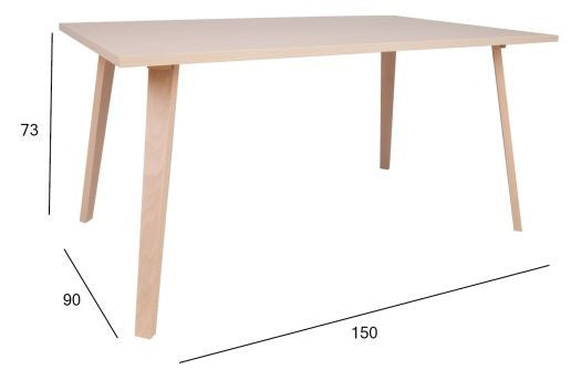 Kitchen Table Caterham | size: Length: 90cm, Width: 150cm, Height: 73cm | color: Oak | image: 4 | variant: 1005485