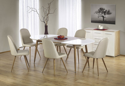 Kitchen Table Cleveland | size: Length: 100cm, Width: 200cm, Height: 75cm | color: White/Oak | image: 3 | variant: 1003216