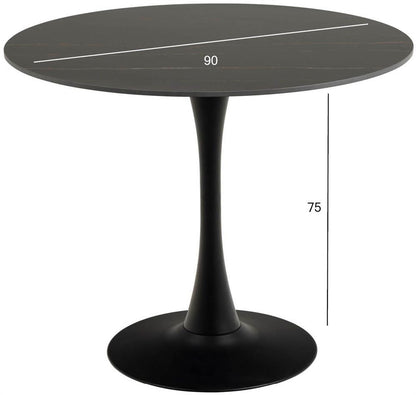 Kitchen Table Cobham | size: Length: 90cm, Width: 90cm, Height: 75cm, Diameter: 90cm | color: Black | image: 2 | variant: 1001570
