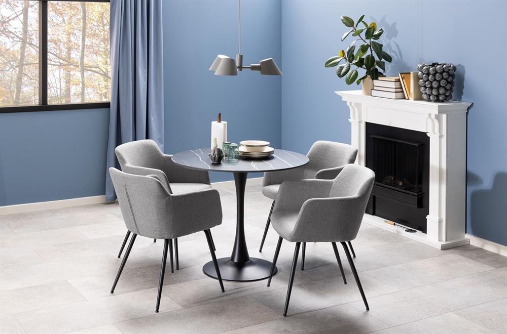 Kitchen Table Cobham | size: Length: 90cm, Width: 90cm, Height: 75cm, Diameter: 90cm | color: Black | image: 6 | variant: 1001570