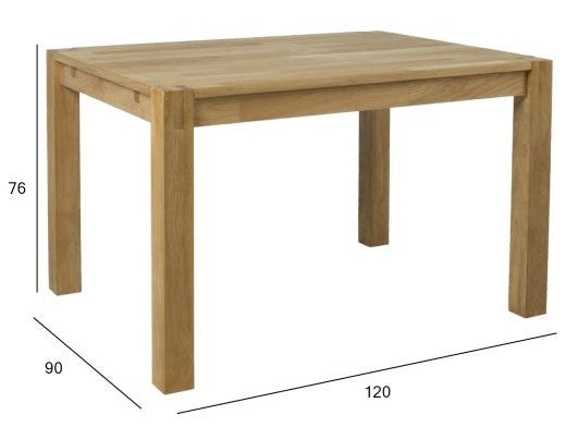 Kitchen Table Drammen | size: Length: 90cm, Width: 120cm, Height: 76cm | color: Oak | image: 4 | variant: 1005079