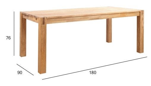 Kitchen Table Drammen | size: Length: 90cm, Width: 180cm, Height: 76cm | color: Oak | image: 4 | variant: 1005083