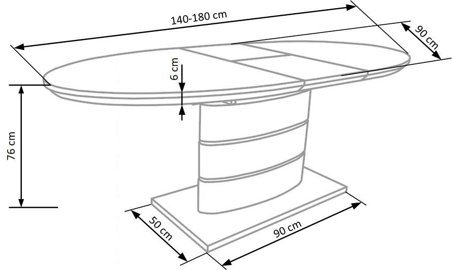 Kitchen Table East Baltimore | size: Length: 90cm, Width: 180cm, Height: 76cm | color: White | image: 4 | variant: 1006858