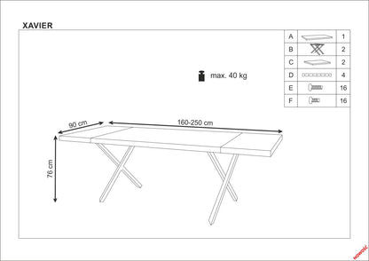 Kitchen Table East Bombay | size: Length: 90cm, Width: 250cm, Height: 76cm | color: Black/Oak | image: 10 | variant: 1006868