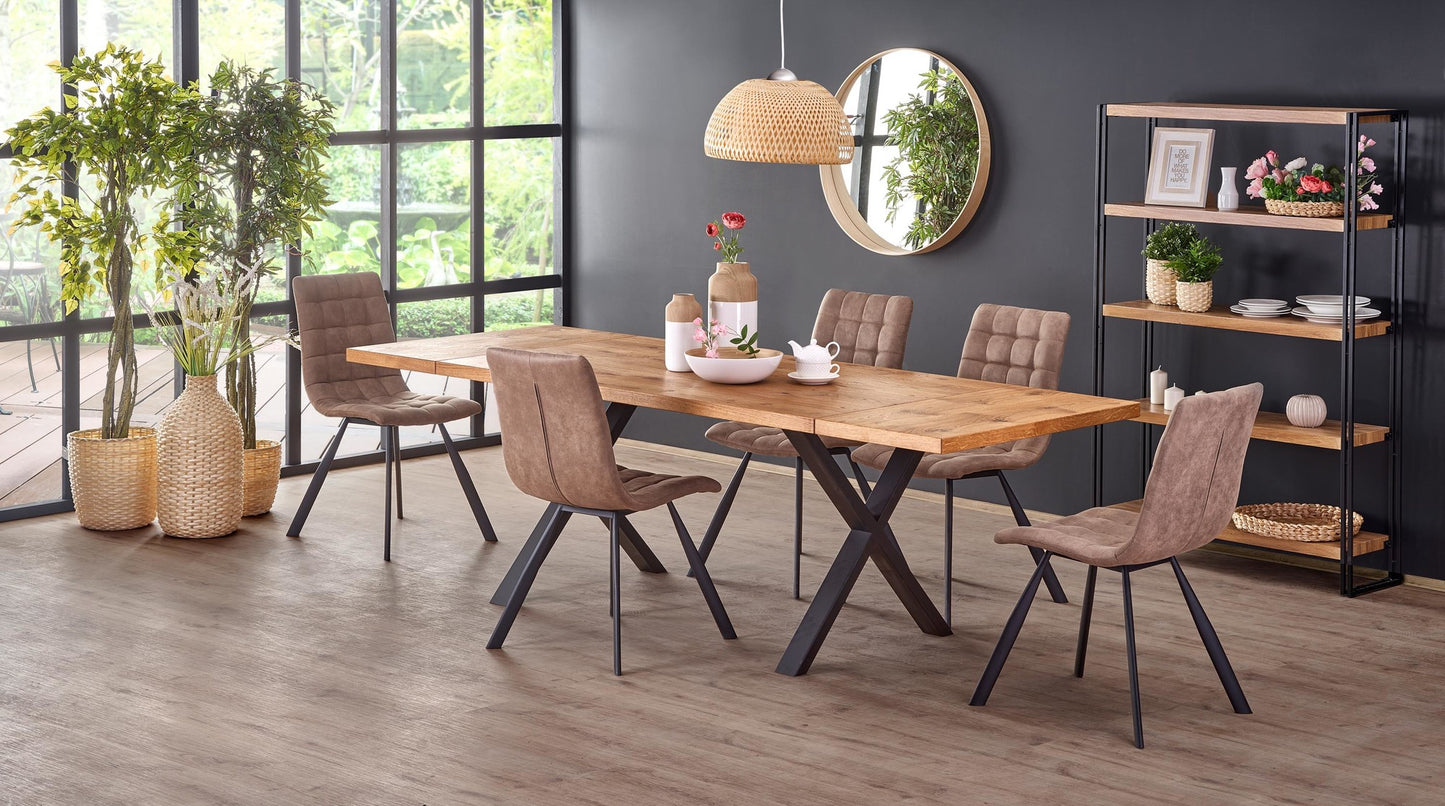 Kitchen Table East Bombay | size: Length: 90cm, Width: 250cm, Height: 76cm | color: Black/Oak | image: 3 | variant: 1006868