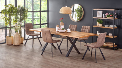 Kitchen Table East Bombay | size: Length: 90cm, Width: 250cm, Height: 76cm | color: Black/Oak | image: 3 | variant: 1006868
