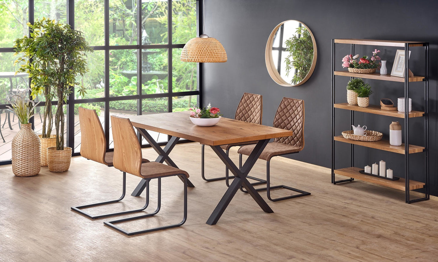 Kitchen Table East Bombay | size: Length: 90cm, Width: 250cm, Height: 76cm | color: Black/Oak | image: 4 | variant: 1006868