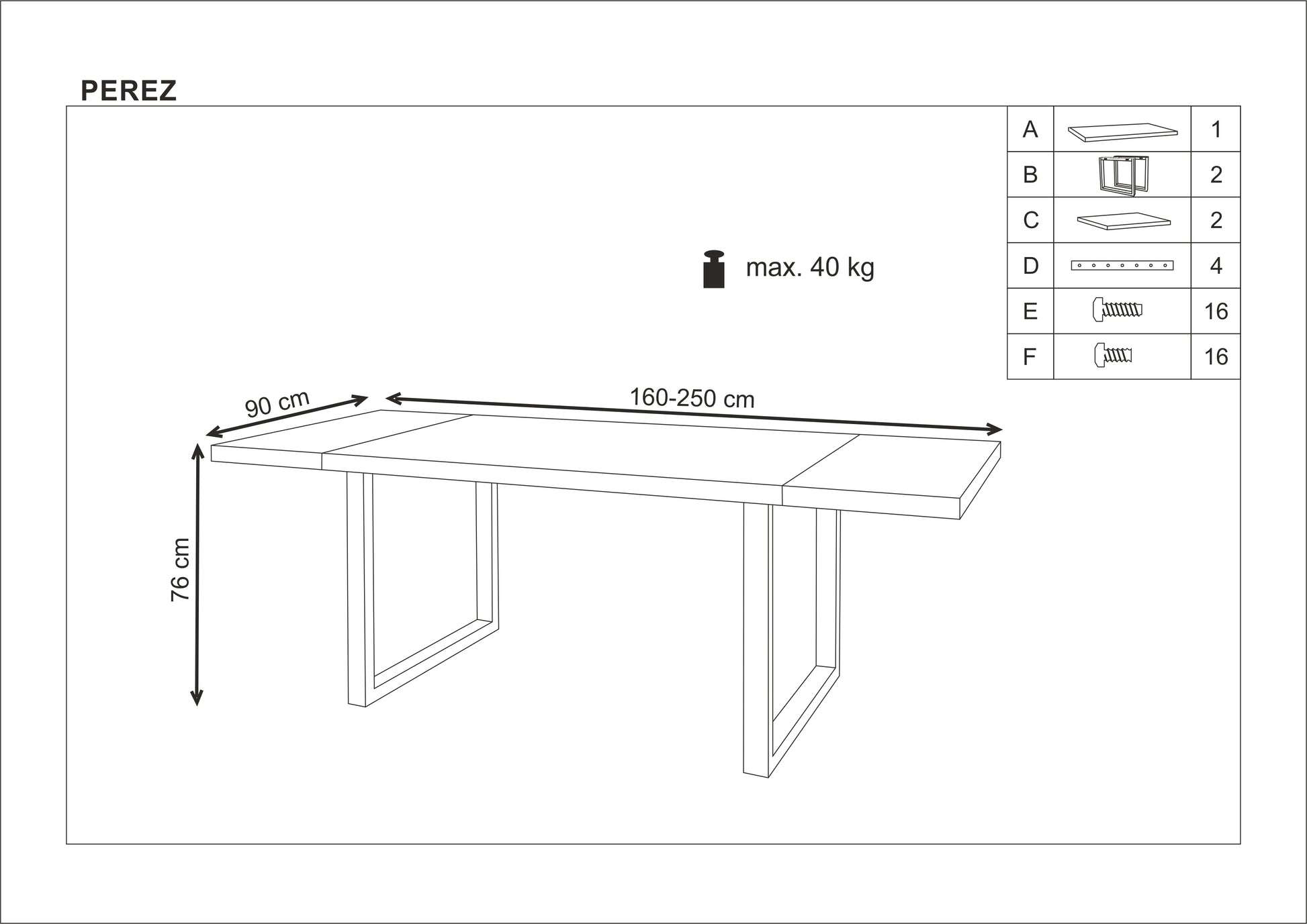 Kitchen Table East Calcutta | size: Length: 90cm, Width: 250cm, Height: 76cm | color: Black/Oak | image: 10 | variant: 1006869