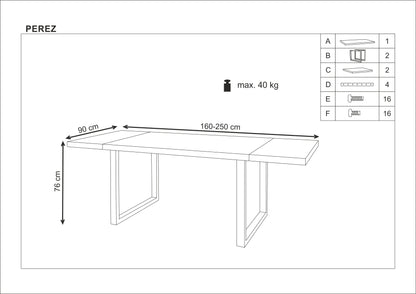 Kitchen Table East Calcutta | size: Length: 90cm, Width: 250cm, Height: 76cm | color: Black/Oak | image: 10 | variant: 1006869