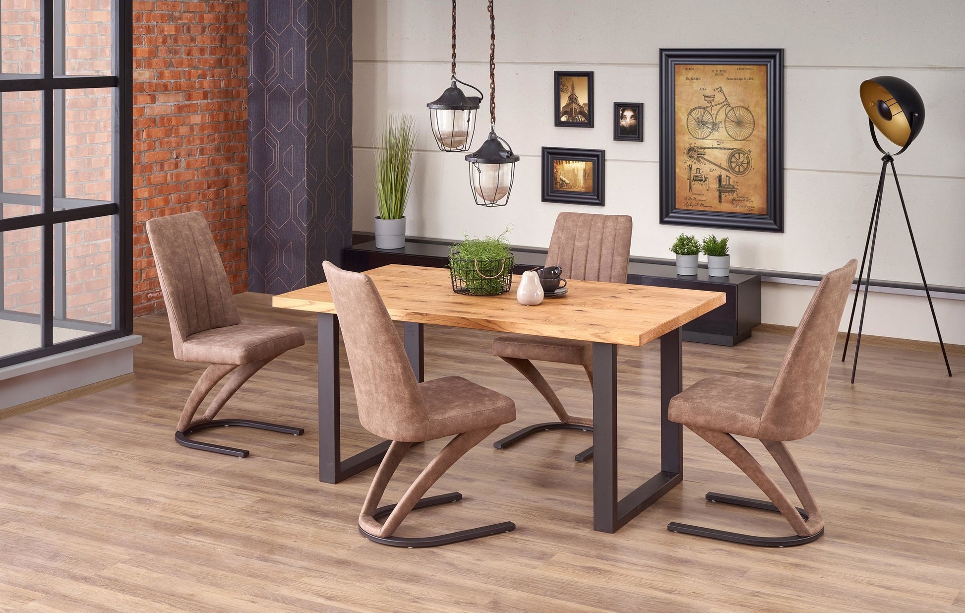 Kitchen Table East Calcutta | size: Length: 90cm, Width: 250cm, Height: 76cm | color: Black/Oak | image: 5 | variant: 1006869
