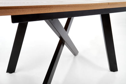 Kitchen Table East Doha | size: Length: 90cm, Width: 200cm, Height: 76cm | color: Black/Oak | image: 3 | variant: 1006854