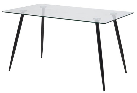 Kitchen Table East Ferndale | size: Length: 80cm, Width: 140cm, Height: 75cm | color: Transparent | image: 0 | variant: 1006495