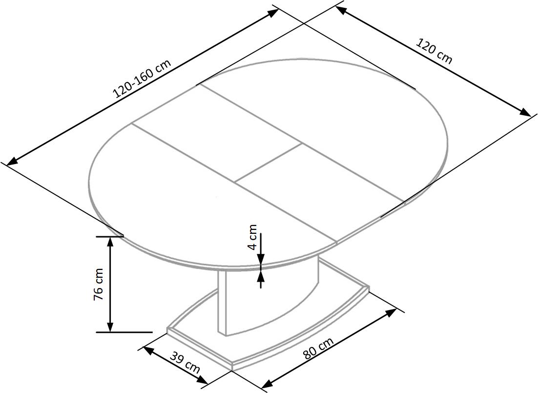 Kitchen Table East Hyderabad | size: Length: 120cm, Width: 160cm, Height: 76cm, Diameter: 120cm | color: White | image: 8 | variant: 1006870