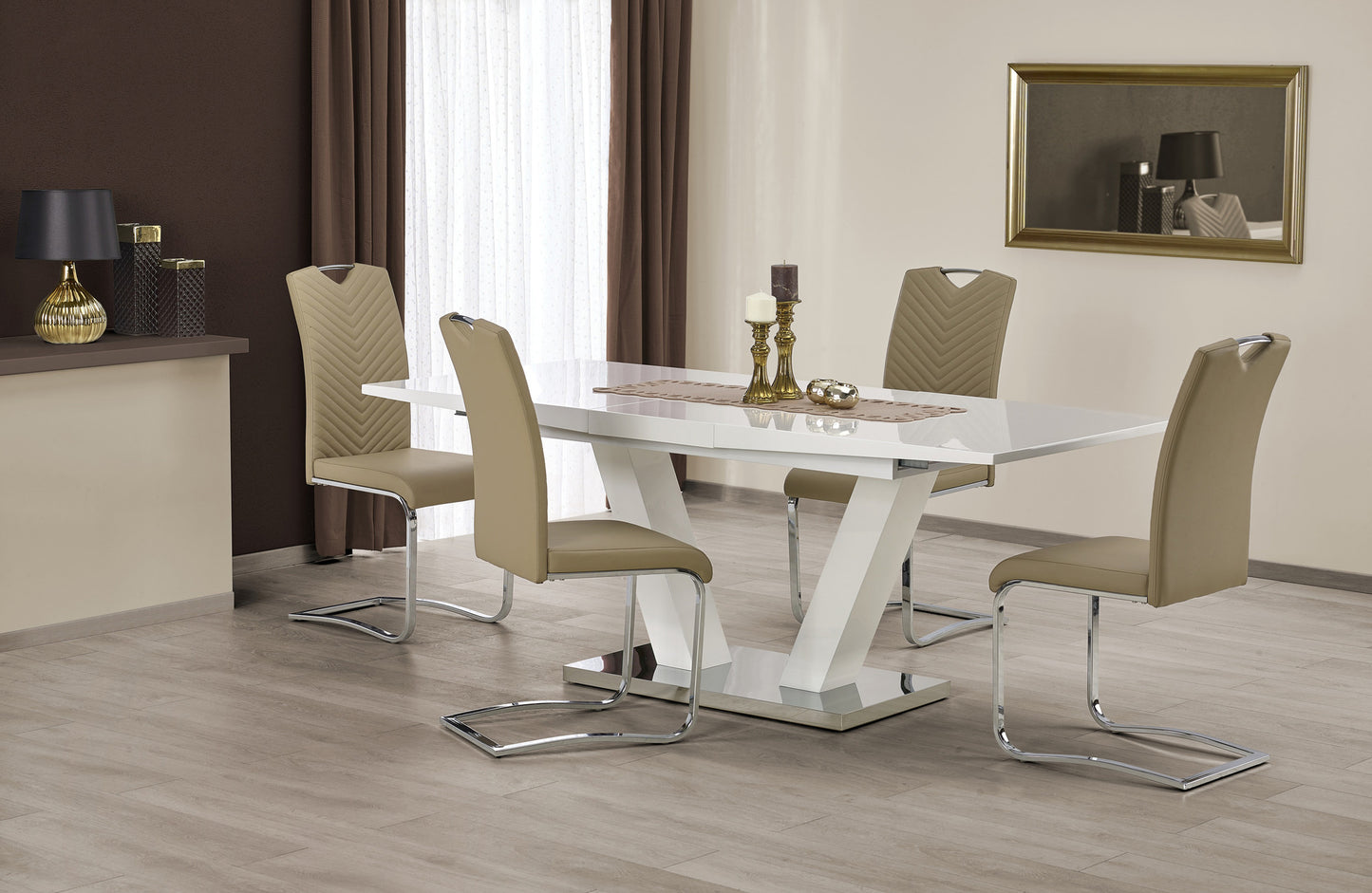 Kitchen Table East Makkah | size: Length: 90cm, Width: 200cm, Height: 76cm | color: White | image: 2 | variant: 1006855