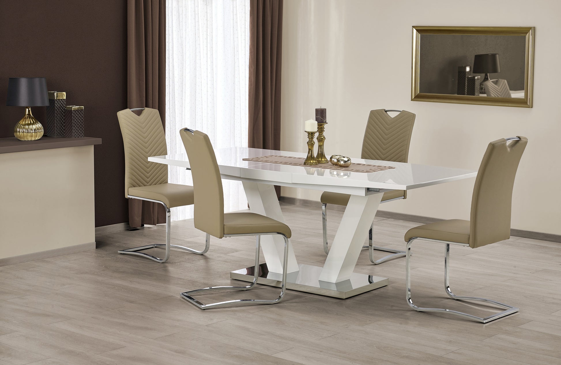 Kitchen Table East Makkah | size: Length: 90cm, Width: 200cm, Height: 76cm | color: White | image: 2 | variant: 1006855