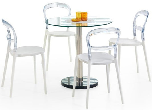 Kitchen Table East Manila | size: Length: 80cm, Width: 80cm, Height: 74cm, Diameter: 80cm | color: Transparent | image: 1 | variant: 1006783