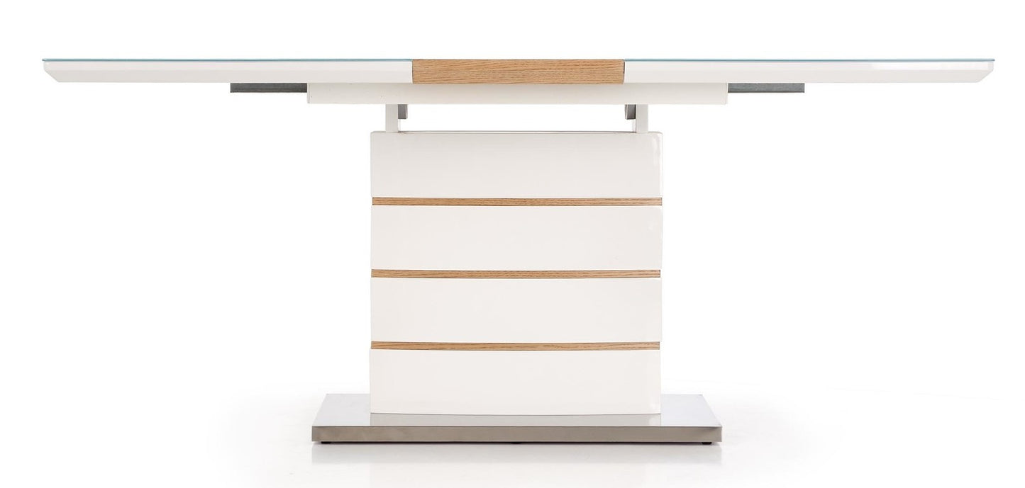 Kitchen Table East Medina | size: Length: 80cm, Width: 180cm, Height: 76cm | color: White/Oak | image: 2 | variant: 1006856