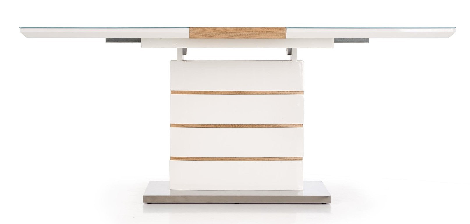 Kitchen Table East Medina | size: Length: 80cm, Width: 180cm, Height: 76cm | color: White/Oak | image: 2 | variant: 1006856