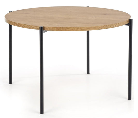 Kitchen Table East Nairobi | size: Length: 120cm, Width: 120cm, Height: 76cm, Diameter: 120cm | color: Black/Oak | image: 1 | variant: 1006794