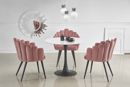 Kitchen Table East New Orleans | size: Length: 90cm, Width: 90cm, Height: 72cm, Diameter: 90cm | color: White/Marble/Black | image: 2 | variant: 1006797