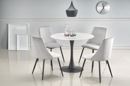 Kitchen Table East New Orleans | size: Length: 90cm, Width: 90cm, Height: 72cm, Diameter: 90cm | color: White/Marble/Black | image: 4 | variant: 1006797