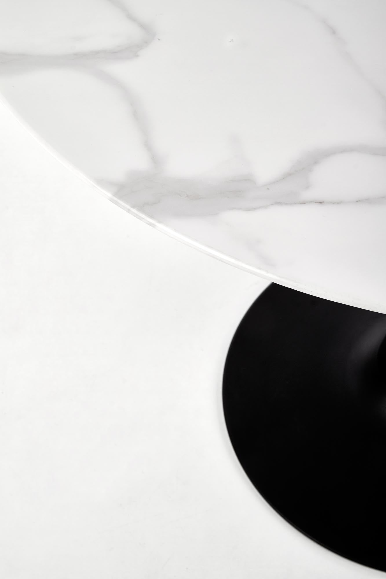 Kitchen Table East New Orleans | size: Length: 90cm, Width: 90cm, Height: 72cm, Diameter: 90cm | color: White/Marble/Black | image: 6 | variant: 1006797