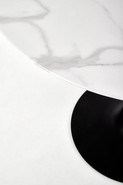 Kitchen Table East New Orleans | size: Length: 90cm, Width: 90cm, Height: 72cm, Diameter: 90cm | color: White/Marble/Black | image: 6 | variant: 1006797