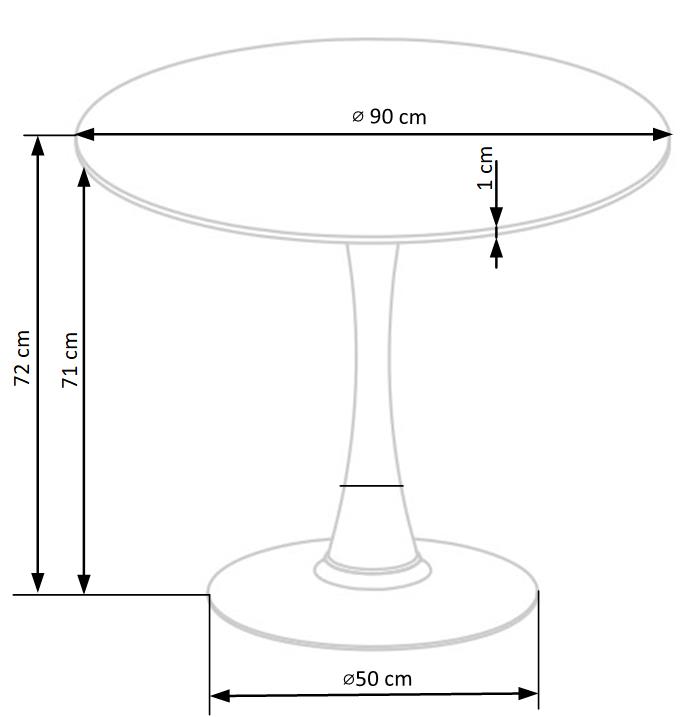Kitchen Table East New Orleans | size: Length: 90cm, Width: 90cm, Height: 72cm, Diameter: 90cm | color: White/Marble/Black | image: 9 | variant: 1006797
