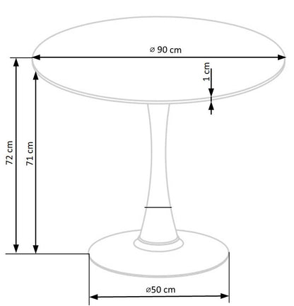 Kitchen Table East New Orleans | size: Length: 90cm, Width: 90cm, Height: 72cm, Diameter: 90cm | color: White/Marble/Black | image: 9 | variant: 1006797