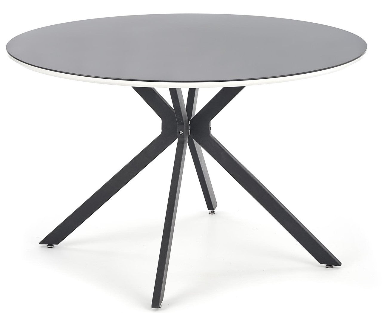 Kitchen Table East Portland | size: Length: 120cm, Width: 120cm, Height: 76cm, Diameter: 120cm | color: White/Black | image: 1 | variant: 1006806