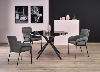 Kitchen Table East Portland | size: Length: 120cm, Width: 120cm, Height: 76cm, Diameter: 120cm | color: White/Black | image: 8 | variant: 1006806