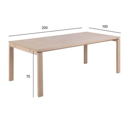 Kitchen Table East Prato | size: Length: 100cm, Width: 200cm, Height: 75cm | color: Beige | image: 4 | variant: 1006492
