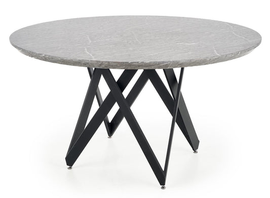 Kitchen Table East Riyadh | size: Length: 140cm, Width: 140cm, Height: 77cm, Diameter: 140cm | color: Marble/Black/Grey | image: 1 | variant: 1006851