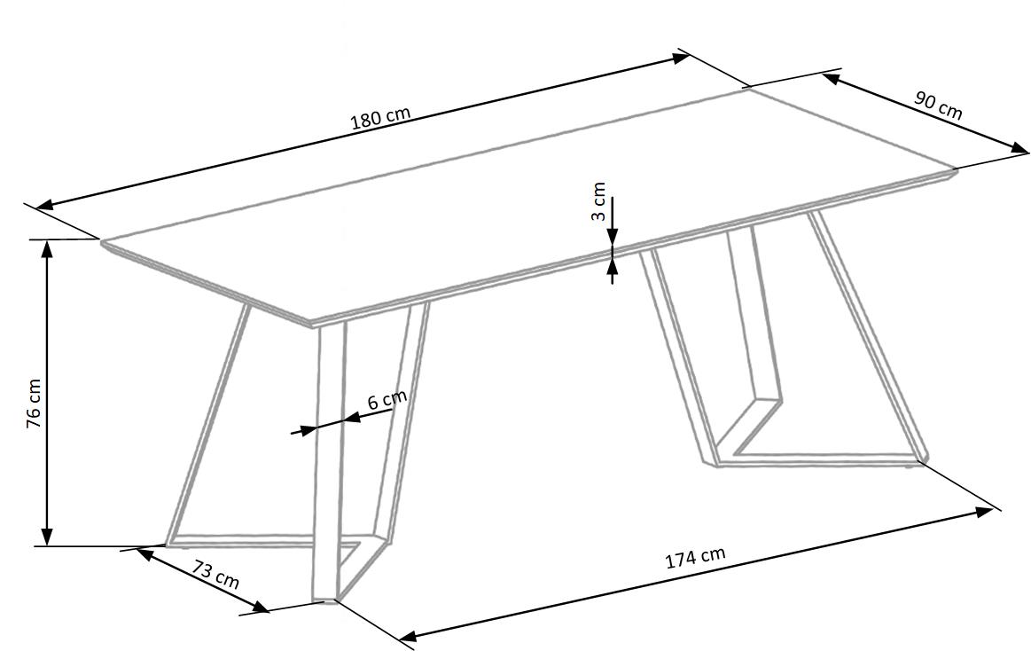 Kitchen Table East Salt Lake | size: Length: 90cm, Width: 180cm, Height: 76cm | color: Black/Walnut | image: 9 | variant: 1006813