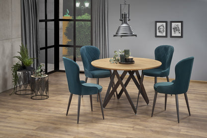 Kitchen Table East Seattle | size: Length: 120cm, Width: 120cm, Height: 75cm, Diameter: 120cm | color: Black/Oak | image: 4 | variant: 1006817
