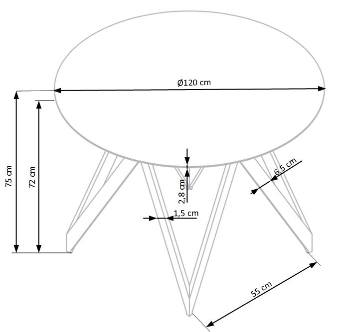 Kitchen Table East Seattle | size: Length: 120cm, Width: 120cm, Height: 75cm, Diameter: 120cm | color: Black/Oak | image: 7 | variant: 1006817