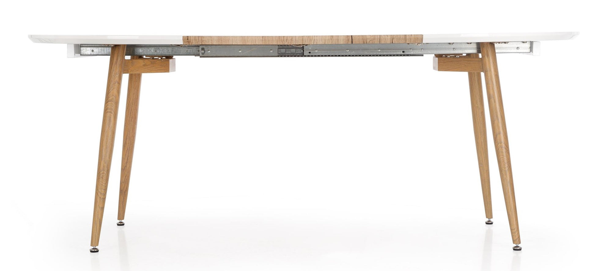 Kitchen Table East Shanghai | size: Length: 90cm, Width: 200cm, Height: 76cm | color: White/Oak | image: 4 | variant: 1006822