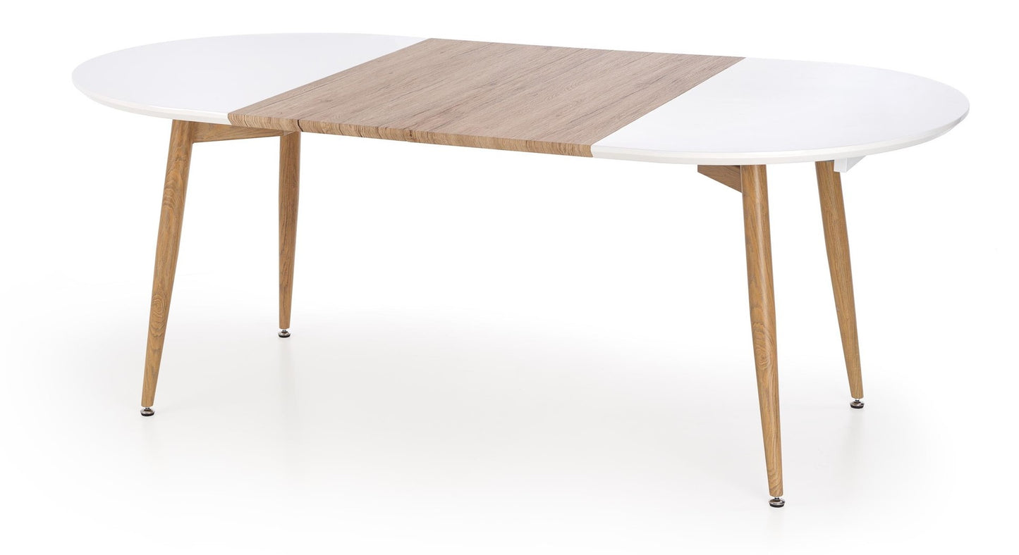 Kitchen Table East Shanghai | size: Length: 90cm, Width: 200cm, Height: 76cm | color: White/Oak | image: 6 | variant: 1006822