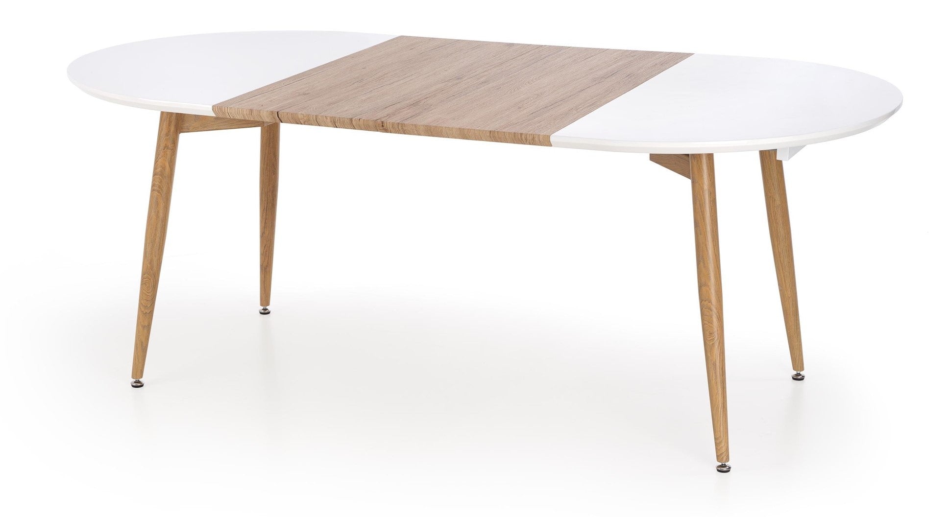 Kitchen Table East Shanghai | size: Length: 90cm, Width: 200cm, Height: 76cm | color: White/Oak | image: 6 | variant: 1006822