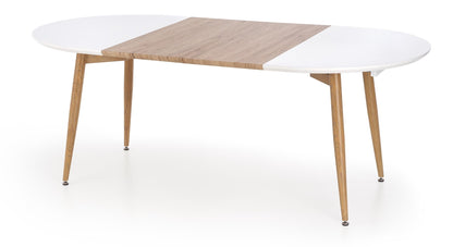Kitchen Table East Shanghai | size: Length: 90cm, Width: 200cm, Height: 76cm | color: White/Oak | image: 6 | variant: 1006822