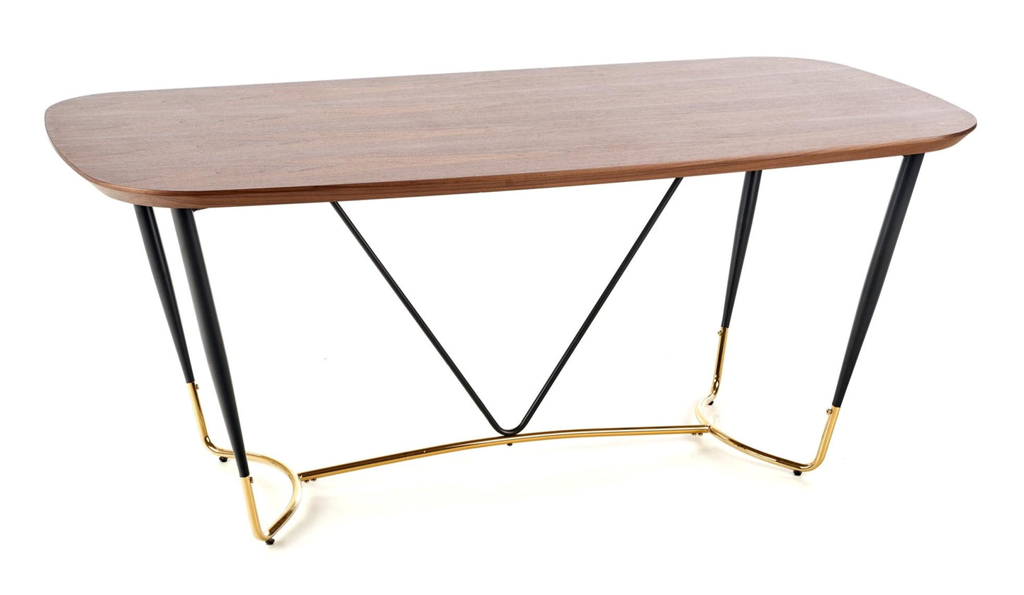 Kitchen Table East Sharjah | size: Length: 90cm, Width: 180cm, Height: 76cm | color: Black/Walnut | image: 1 | variant: 1006847