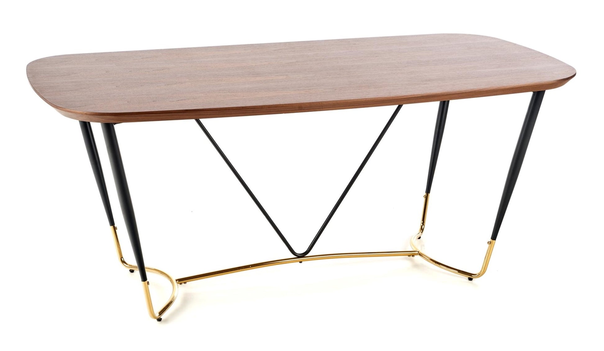 Kitchen Table East Sharjah | size: Length: 90cm, Width: 180cm, Height: 76cm | color: Black/Walnut | image: 1 | variant: 1006847