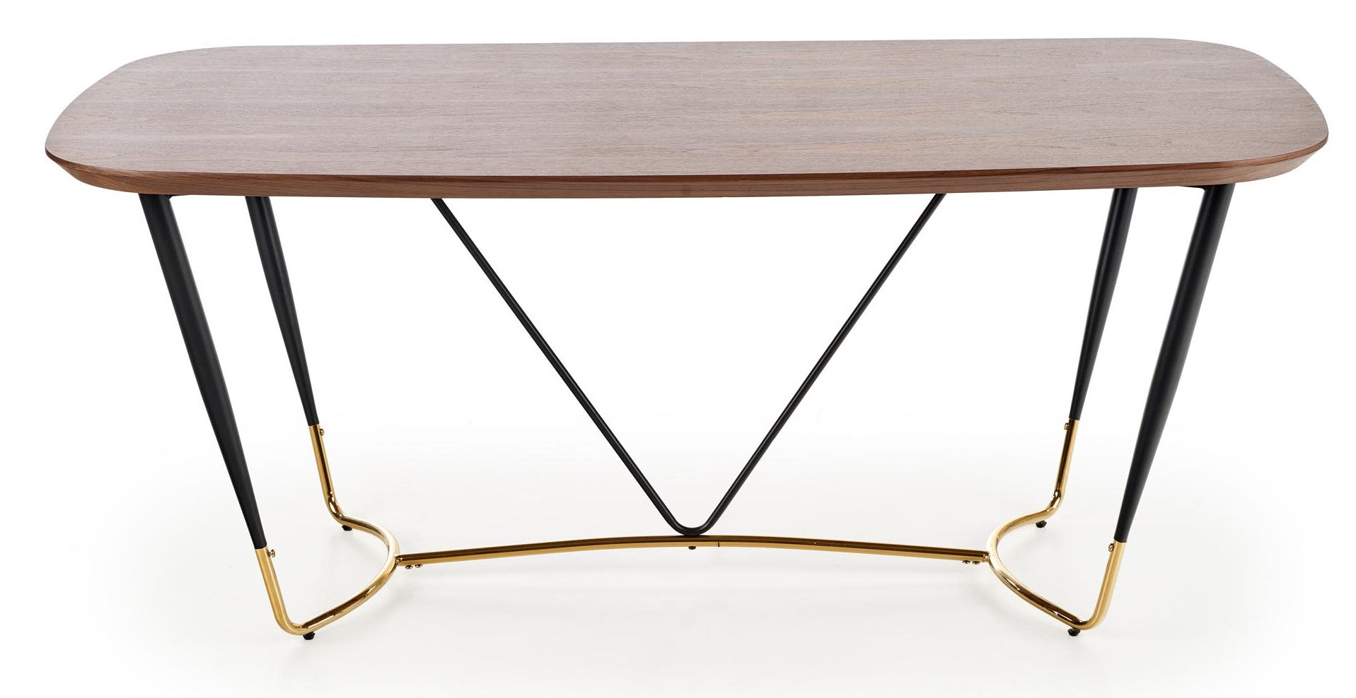 Kitchen Table East Sharjah | size: Length: 90cm, Width: 180cm, Height: 76cm | color: Black/Walnut | image: 2 | variant: 1006847