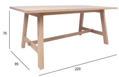 Kitchen Table East Swanage | size: Length: 95cm, Width: 220cm, Height: 75cm | color: Oak | image: 4 | variant: 1005387