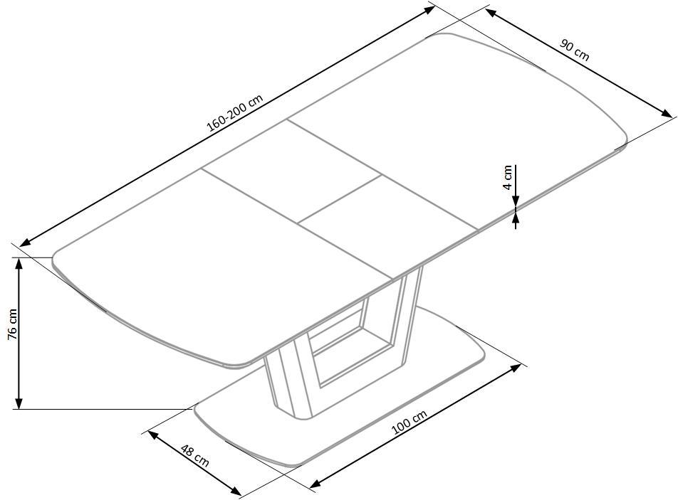 Kitchen Table East Utrecht | size: Length: 90cm, Width: 200cm, Height: 76cm | color: Brown/Grey | image: 5 | variant: 1006879