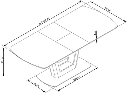 Kitchen Table East Utrecht | size: Length: 90cm, Width: 200cm, Height: 76cm | color: Brown/Grey | image: 5 | variant: 1006879
