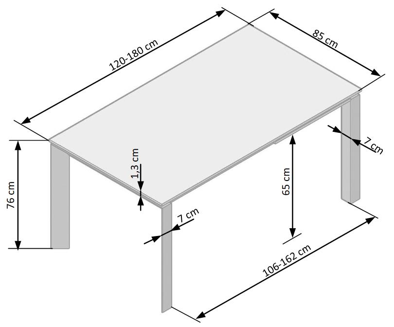 Kitchen Table East Vadodara | size: Length: 85cm, Width: 180cm, Height: 76cm | color: Gray | image: 5 | variant: 1006876