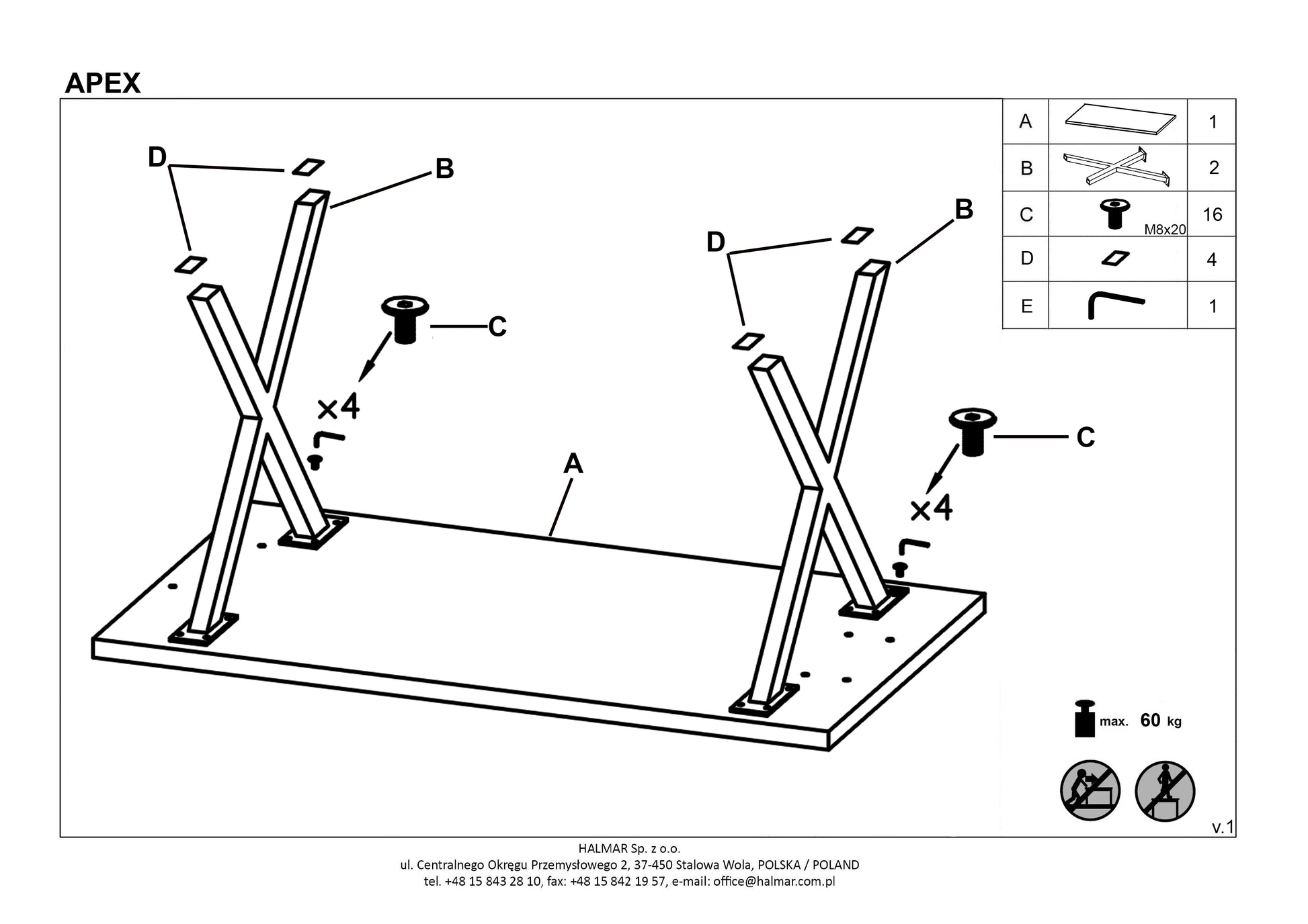 Kitchen Table East Washington | size: Length: 78cm, Width: 120cm, Height: 76cm | color: Black/Oak | image: 7 | variant: 1006834