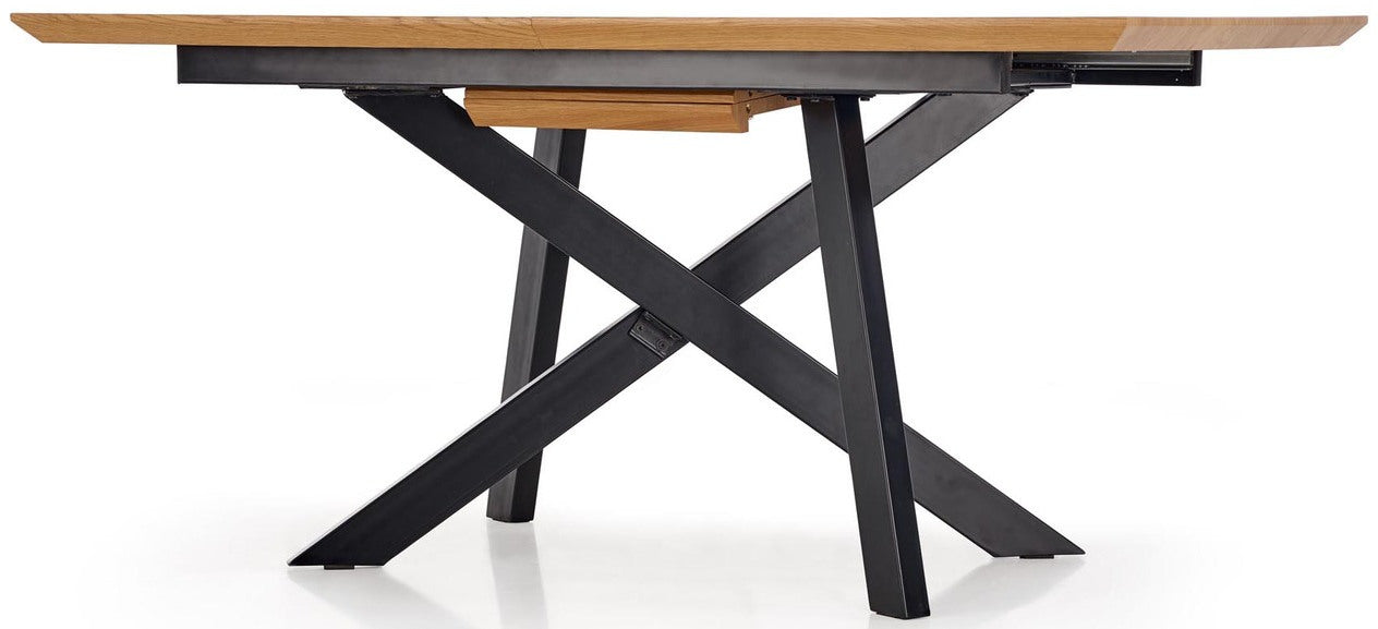 Kitchen Table East Yokohama | size: Length: 90cm, Width: 200cm, Height: 76cm | color: Black/Oak | image: 6 | variant: 1006840